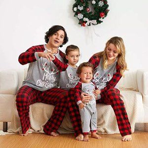 New 4 Adult+1 baby Christmas Family Pajamas set